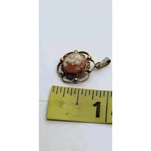 Alice Caviness Cameo Vintage Pendant Necklace 9k Gold Filled Signed 1940 RARE - Picture 6 of 6